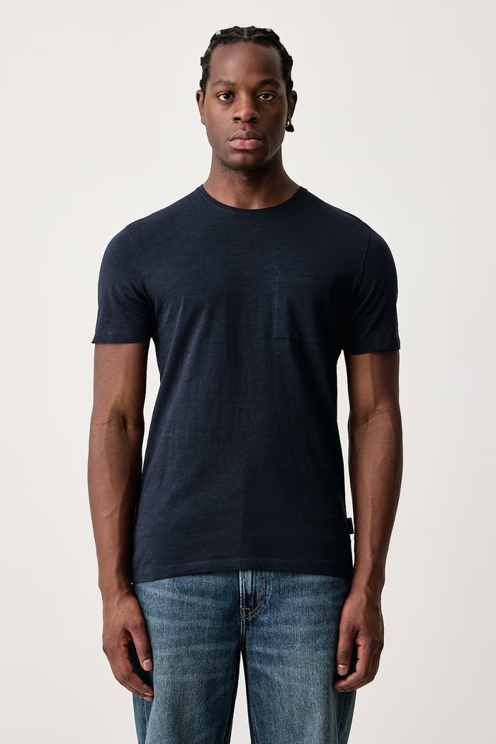 Sisley T-shirt męski bawełniany granatowy 3WF0S1052