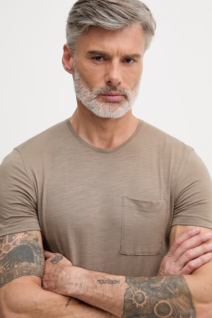 Sisley tricou pentru bărbați, din bumbac maro 3WF0S1052