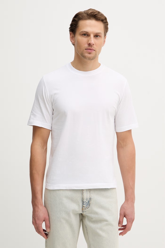 Sisley t-shirt in cotone semplice bianco 3XDTS104R