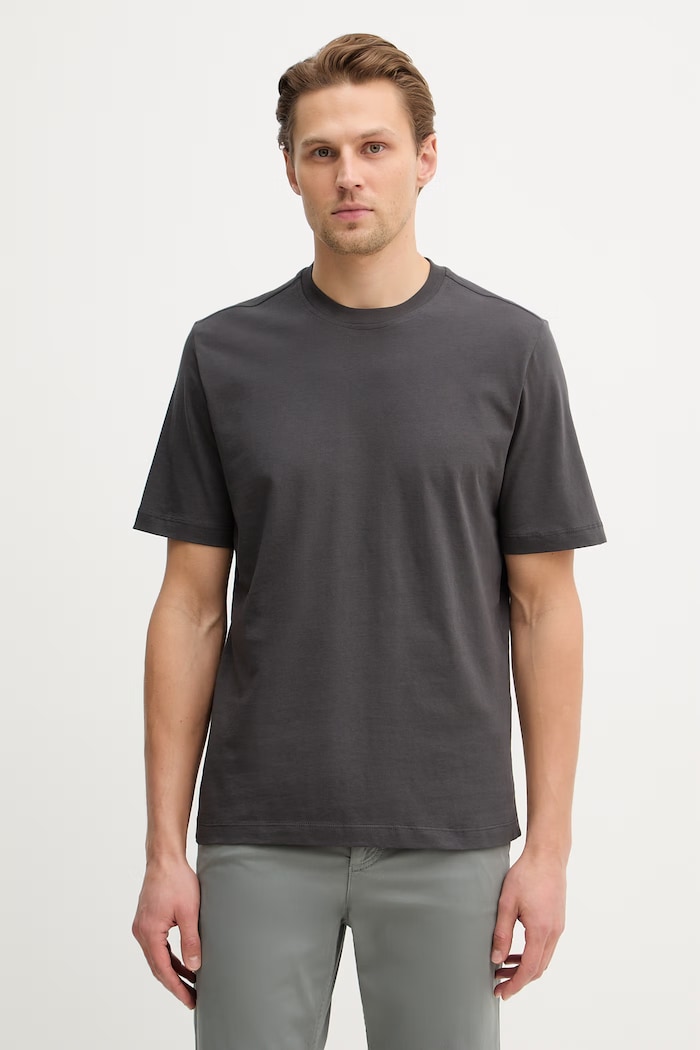 Sisley t-shirt in cotone semplice grigio 3XDTS104R