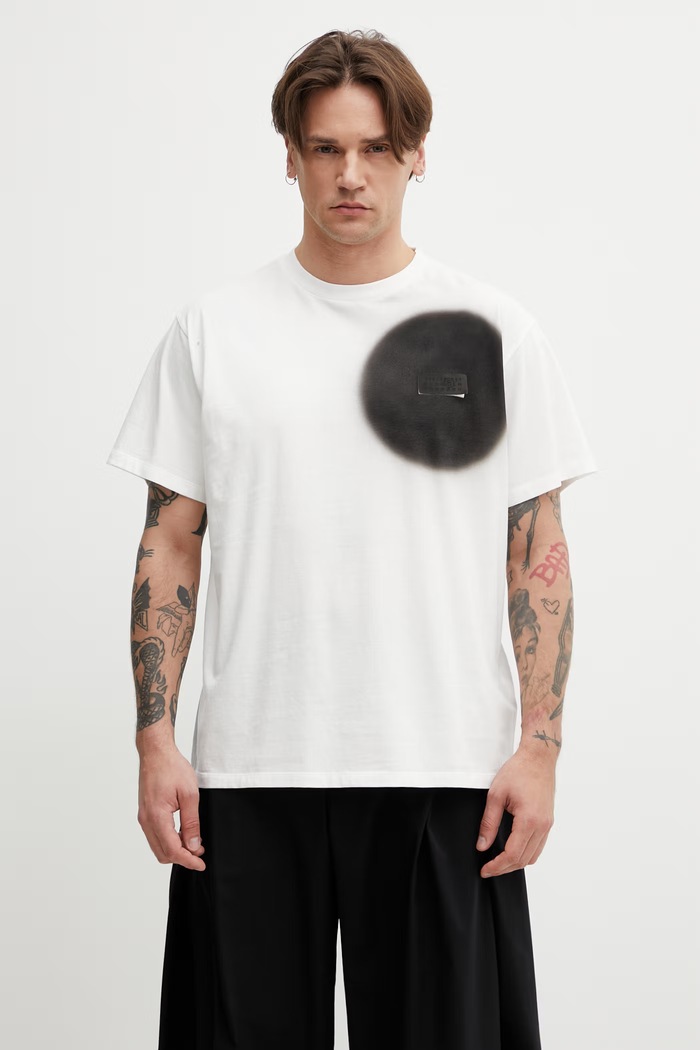 MM6 Maison Margiela T-shirt bawełniany męski biały SH0GC0067.M20048