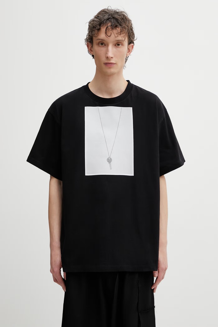MM6 Maison Margiela t-shirt bawełniany nadruk czarny SH0GC0068.M20050