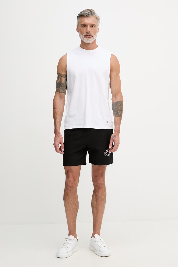 Calvin Klein Jeans τοπ ανδρικό βαμβακερό LV04RF273G λευκό SS26