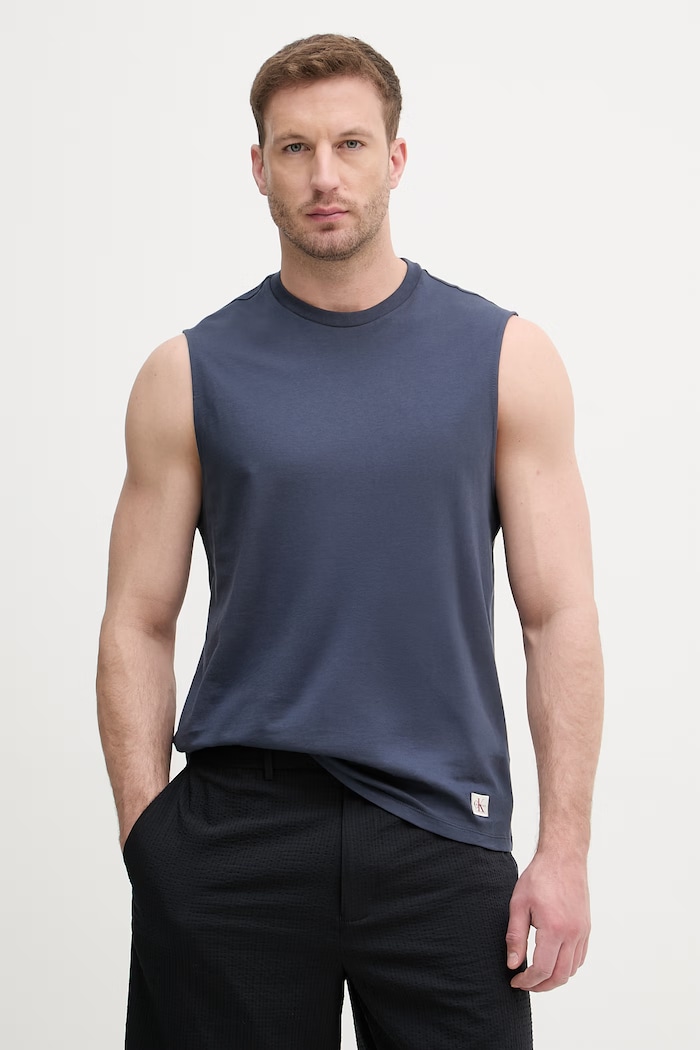 Calvin Klein Jeans top bărbătesc din bumbac bleumarin LV04RF273G