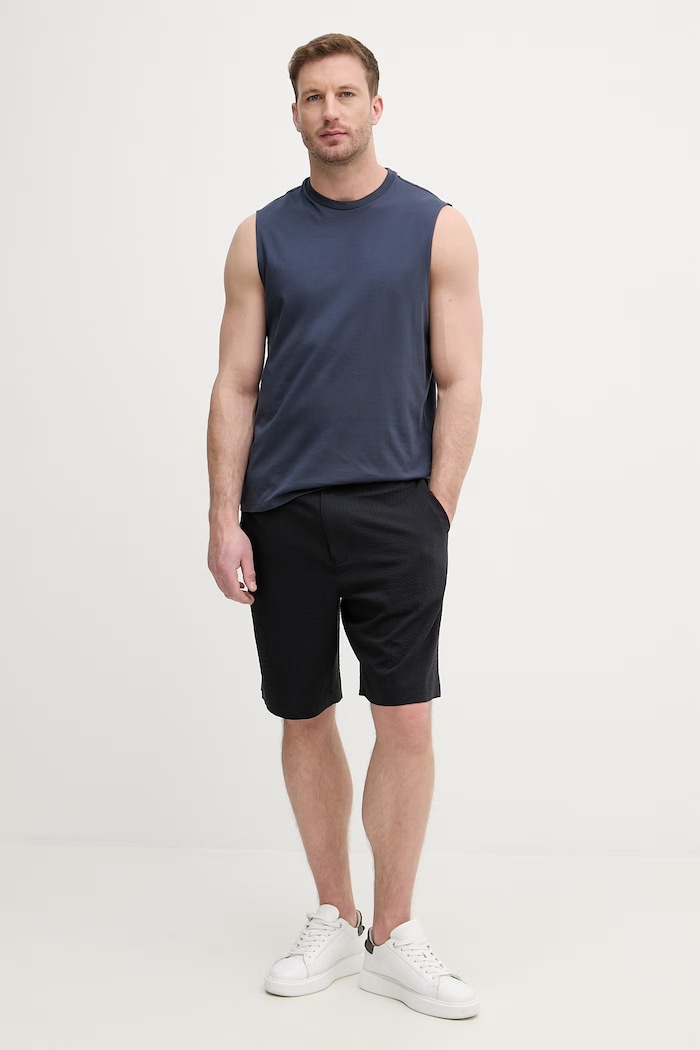 Calvin Klein Jeans top bărbătesc din bumbac LV04RF273G bleumarin SS26