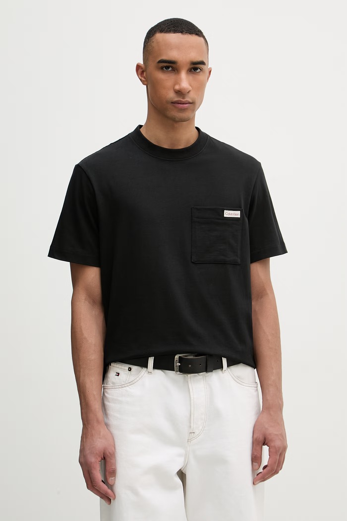 Calvin Klein Jeans Tričko pánske bavlnené čierna LV04RF280G