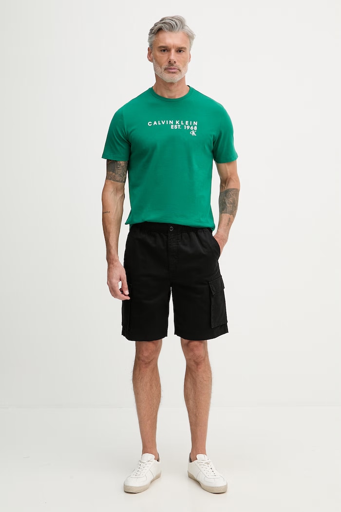 Calvin Klein Jeans tricou pentru bărbați bumbăcesc LV04RF800G verde SS26