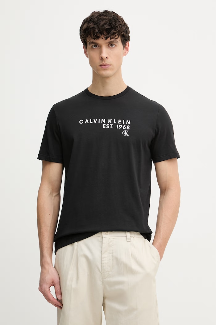 Calvin Klein Jeans tricou pentru bărbați, din bumbac negru LV04RF800G