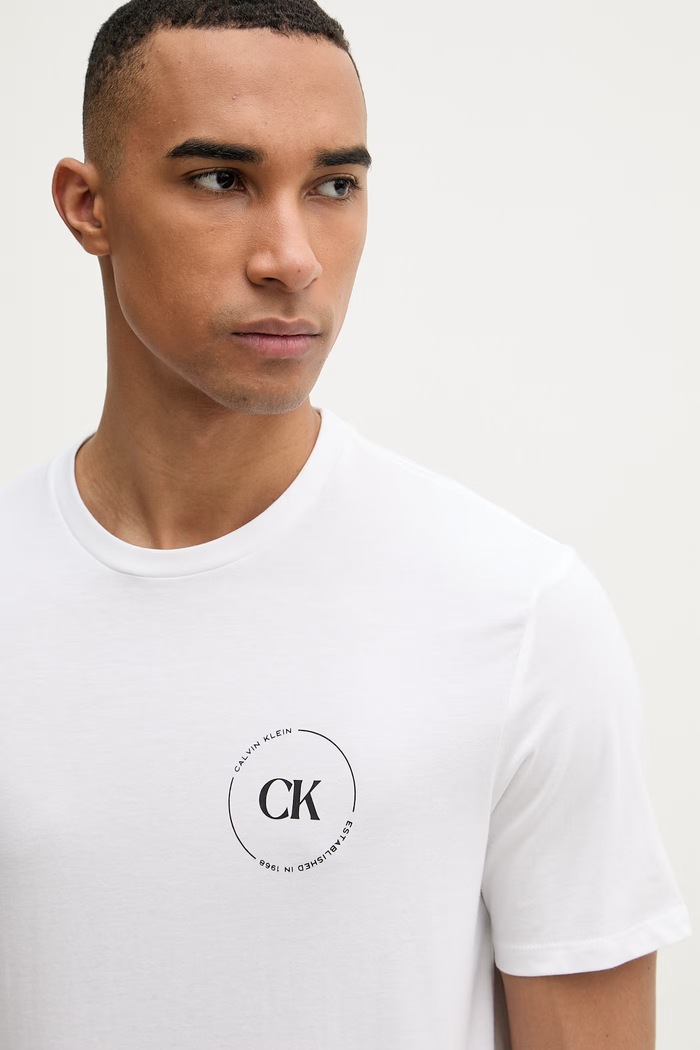 Calvin Klein Jeans tričko pánske bavlnené biela LV04RF801G