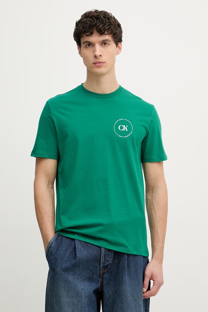 Oblečenie Calvin Klein Jeans tričko pánske bavlnené LV04RF801G zelená