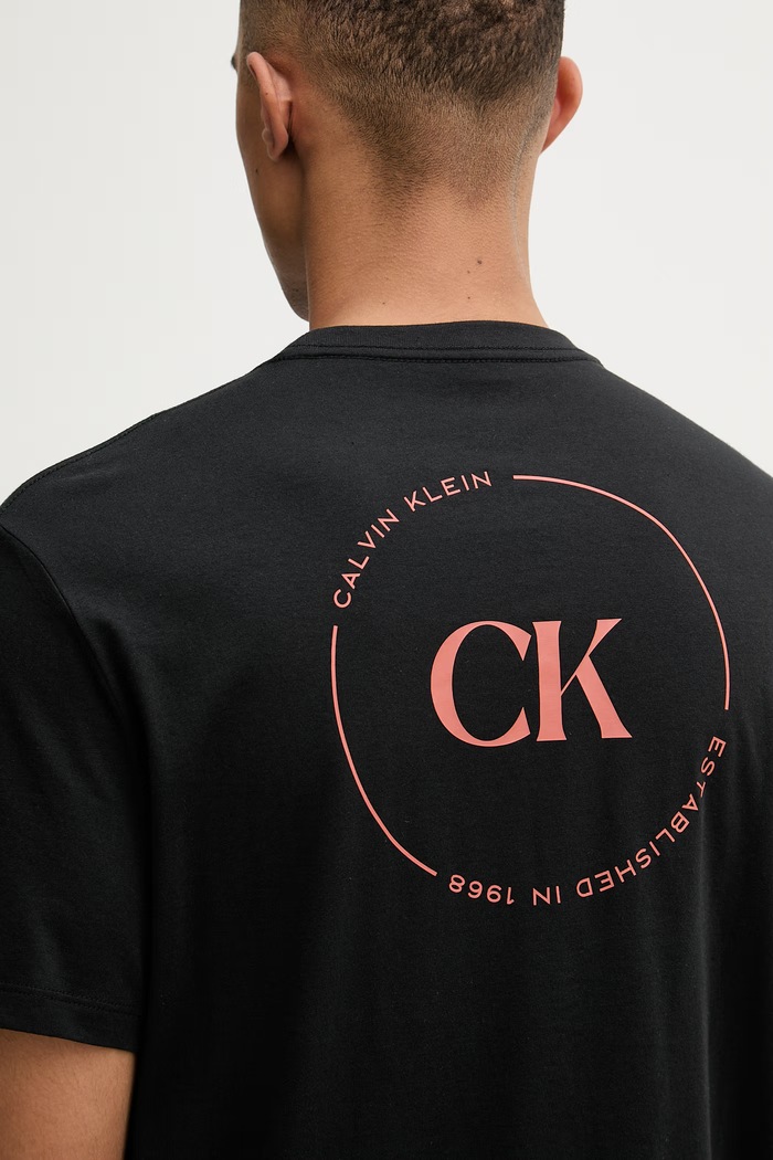 Calvin Klein Jeans T-shirt Ανδρικό βαμβακερό LV04RF801G μαύρο