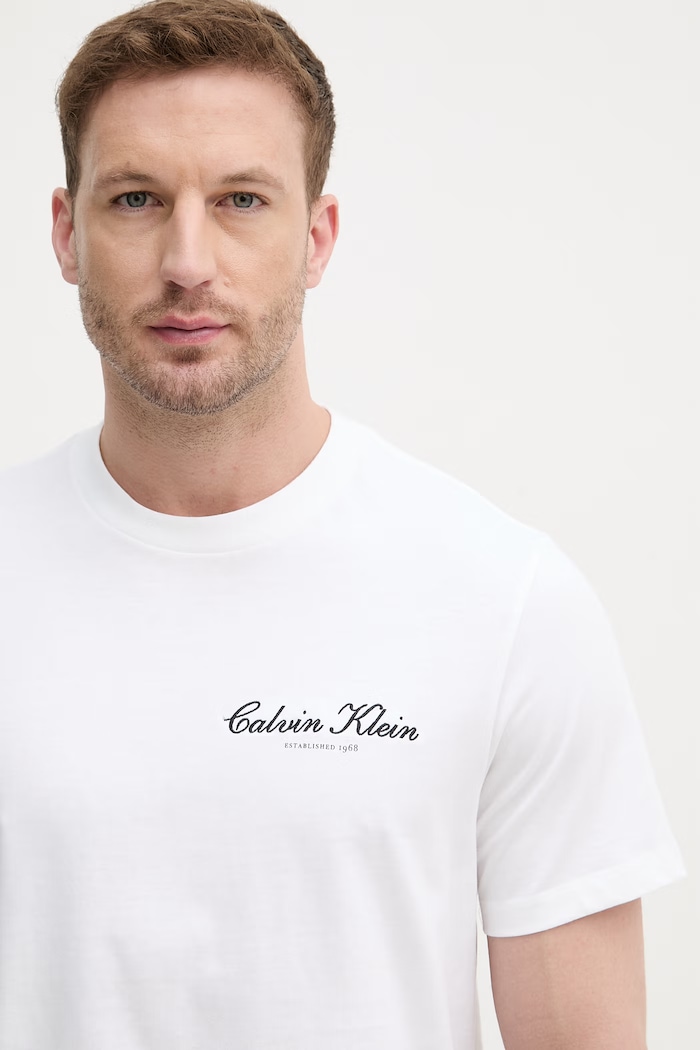 Calvin Klein Jeans tričko pánske bavlnené béžová LV04RF822G