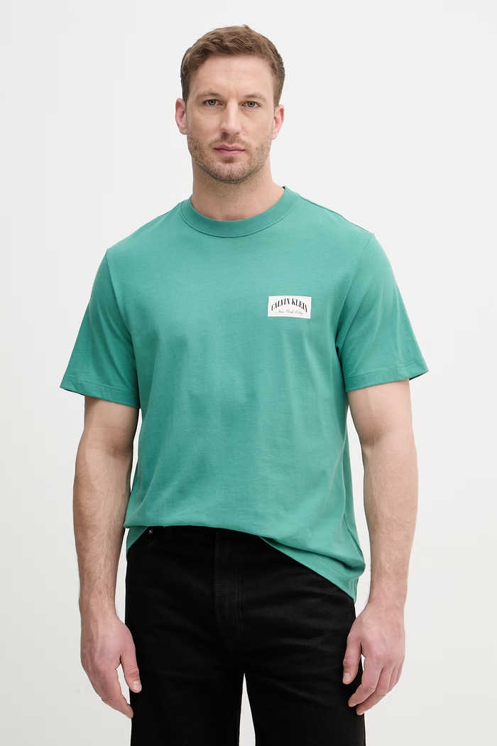Calvin Klein Jeans tricou pentru bărbați, din bumbac verde LV04RF294G