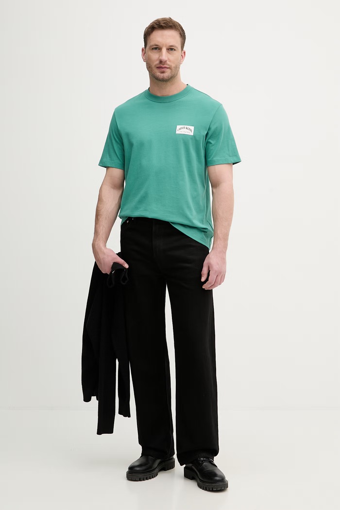 Calvin Klein Jeans tricou pentru bărbați, din bumbac LV04RF294G verde SS26