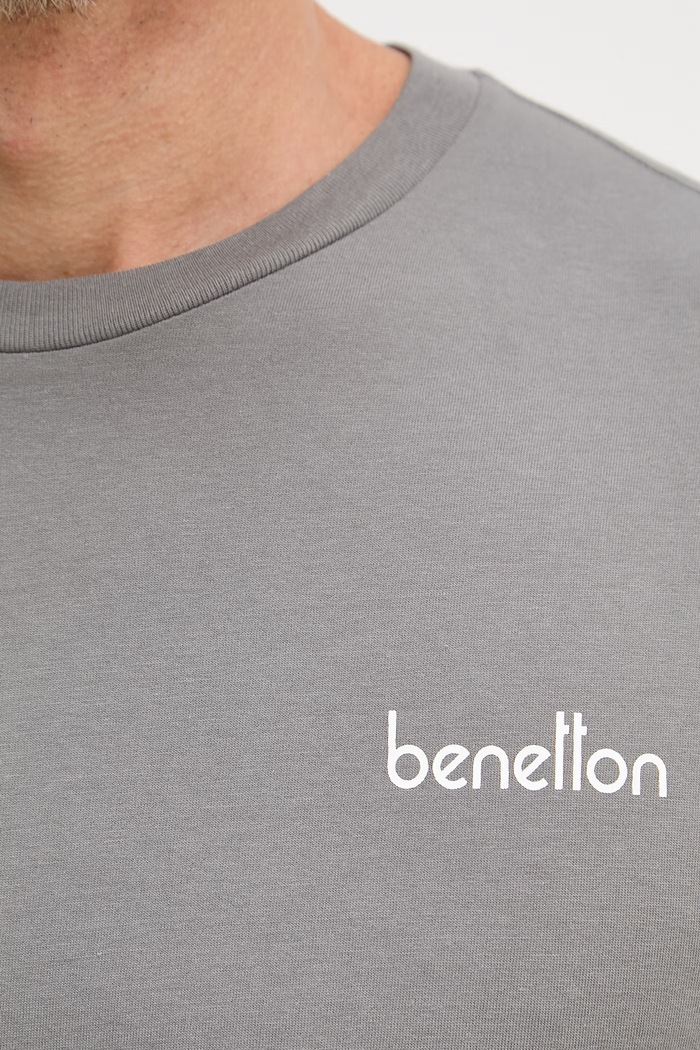 United Colors of Benetton T-shirt Ανδρικό Βαμβακερό 39VFU1096 γκρί