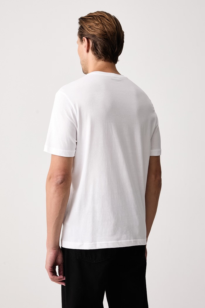 United Colors of Benetton T-shirt męski bawełniany 3H3WU10BJ biały SS26