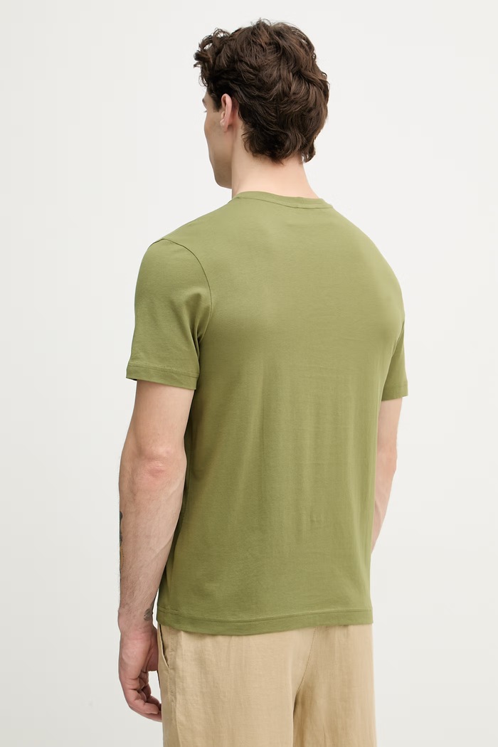 Odzież United Colors of Benetton T-shirt męski bawełniany 3H3WU10BJ zielony
