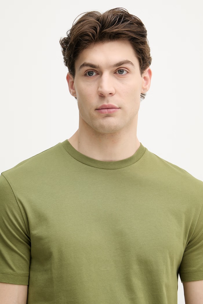 United Colors of Benetton T-shirt męski bawełniany zielony 3H3WU10BJ