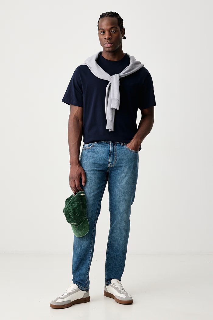 United Colors of Benetton Tricou pentru bărbați din bumbac 3MI5U10BO bleumarin SS26