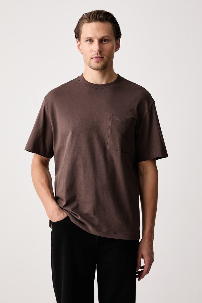 United Colors of Benetton Tricou pentru bărbați din bumbac maro 3MI5U10BO