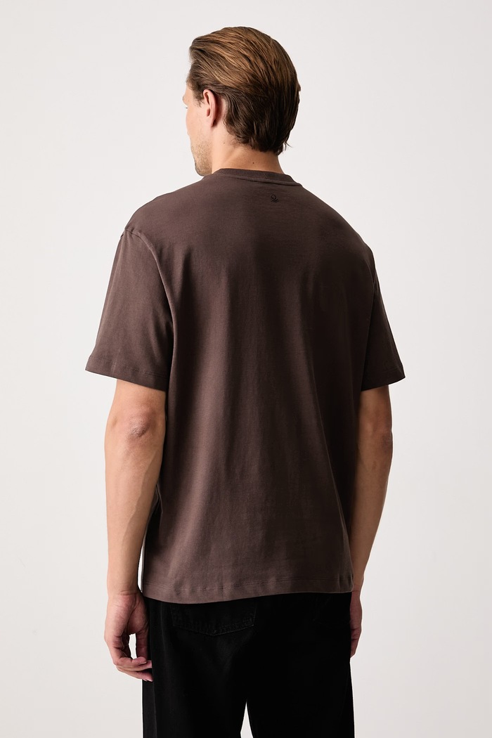 United Colors of Benetton Tricou pentru bărbați din bumbac 3MI5U10BO maro SS26