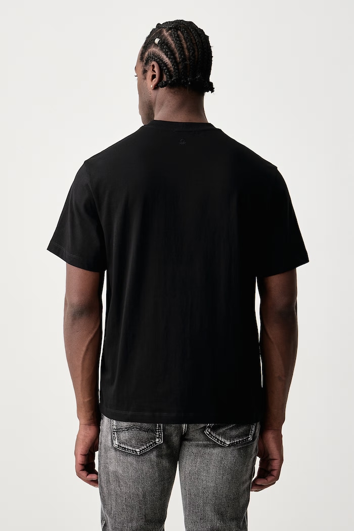 Oblečení United Colors of Benetton Tričko pánské bavlněné 3MI5U10BO černá
