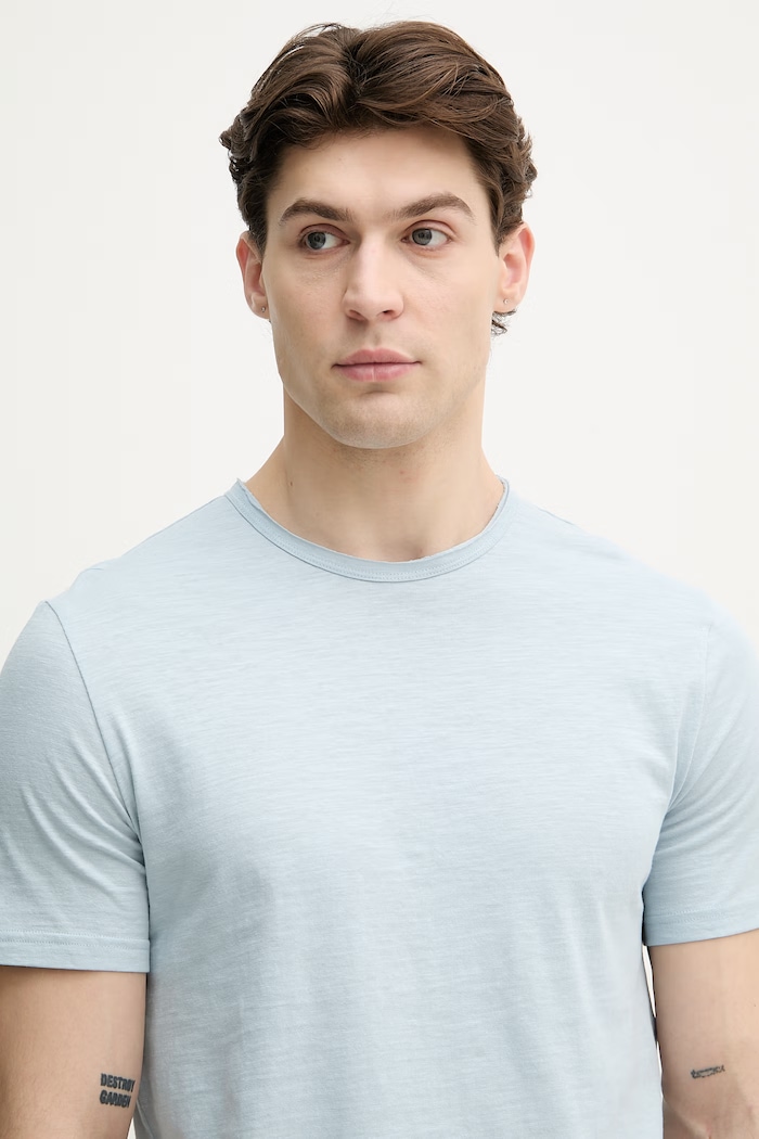 United Colors of Benetton t-shirt męski bawełniany niebieski 3N78U10C2