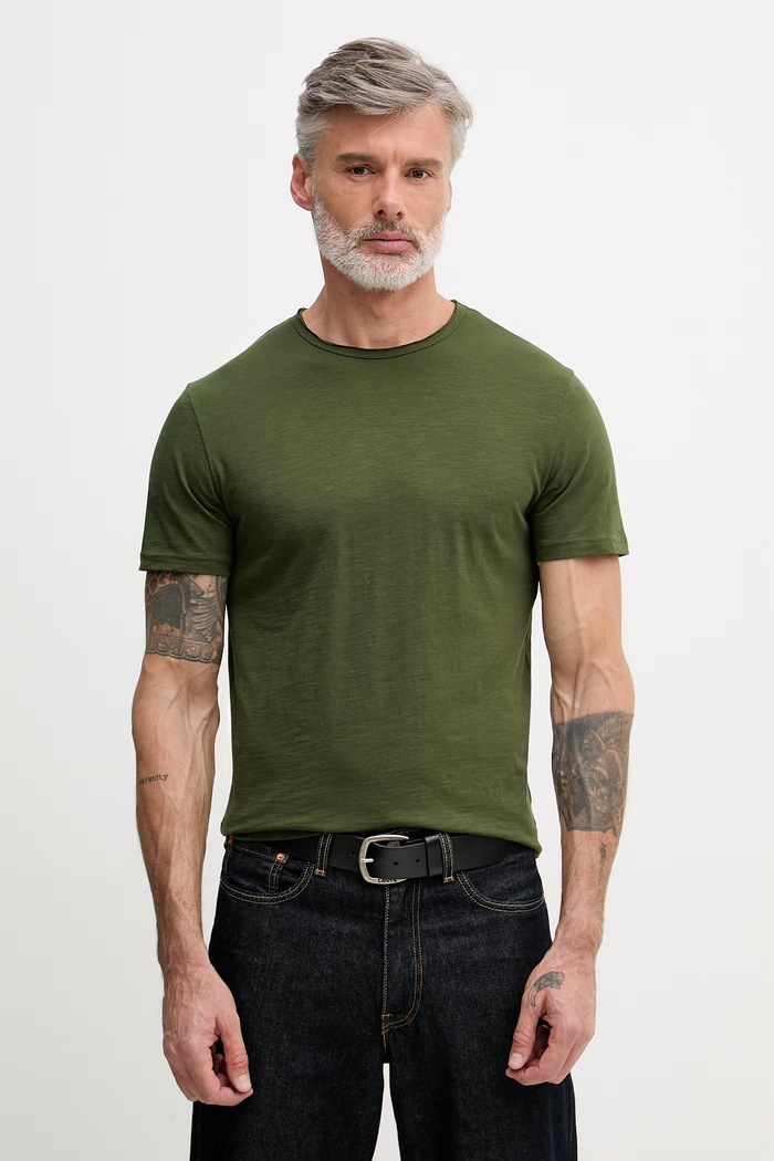 United Colors of Benetton tričko pánske bavlnené zelená 3N78U10C2