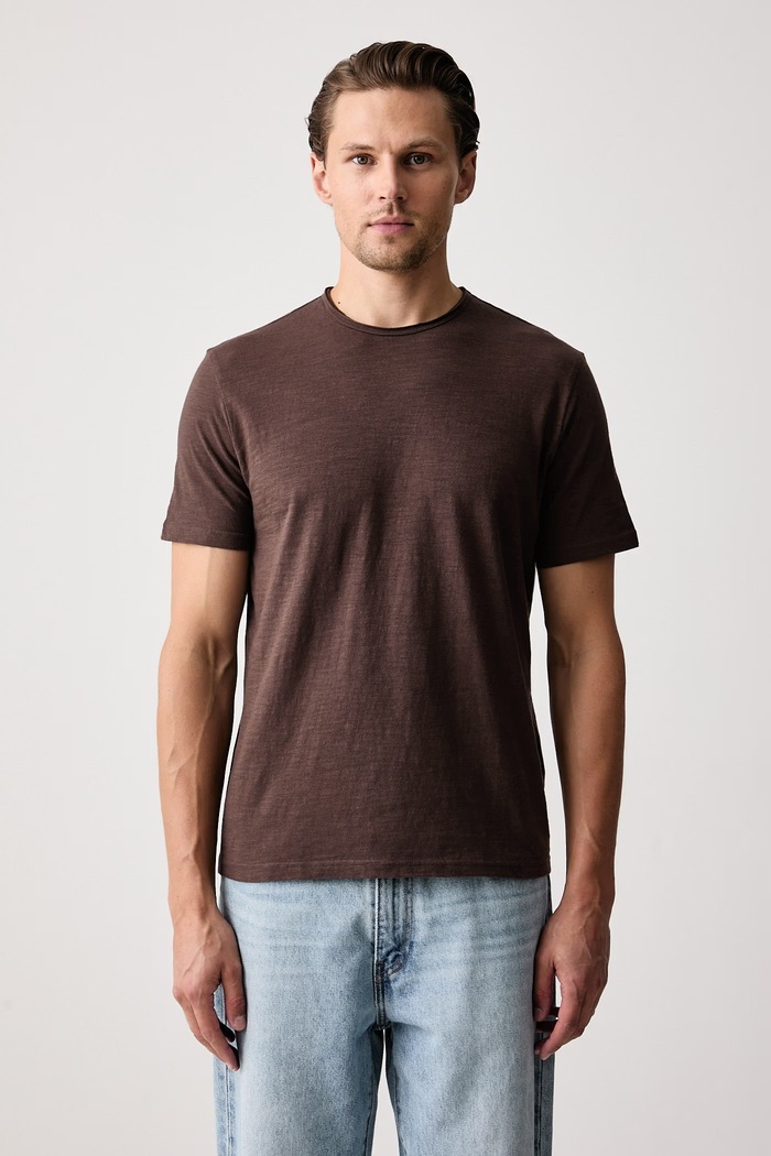 United Colors of Benetton T-shirt męski bawełniany brązowy 3N78U10C2