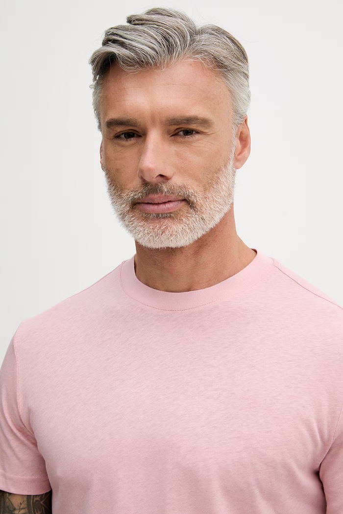 United Colors of Benetton T-shirt męski z bawełną różowy 36IBU10CE