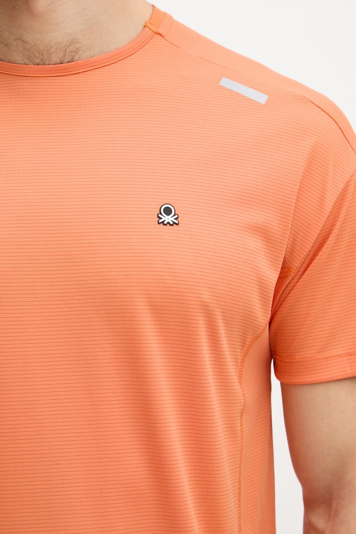 United Colors of Benetton tričko pánske 3PIEU10BS oranžová