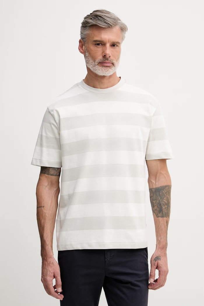 Lindbergh tricou din bumbac model fin gri 30.400146