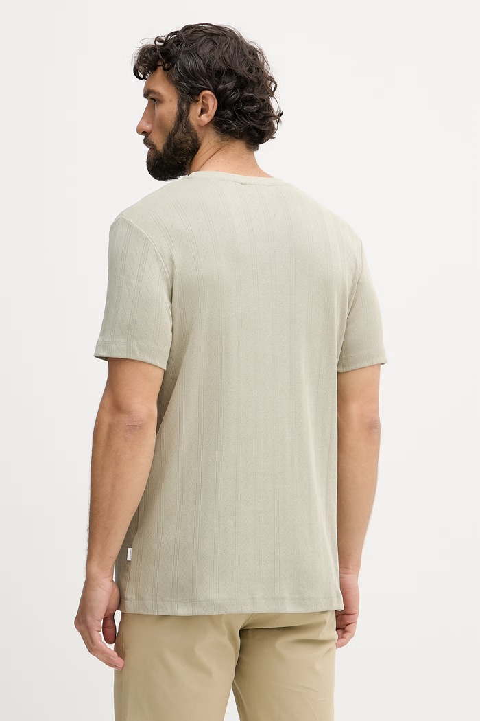 Odzież Lindbergh T-shirt męski bawełniany 30.400315 zielony