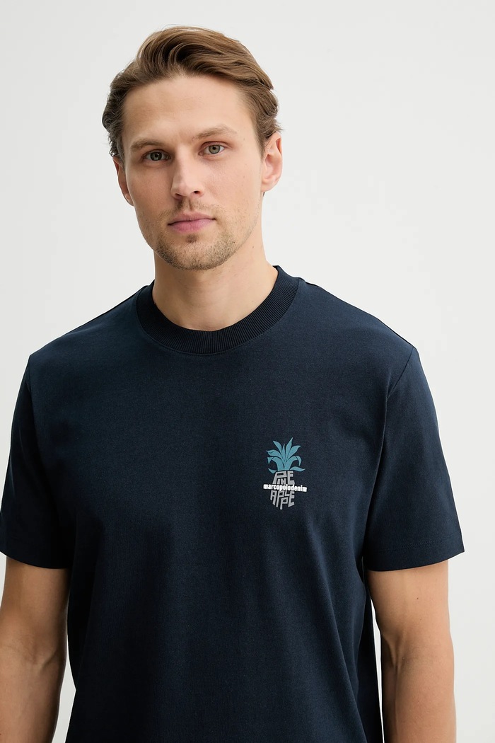 Marc O'Polo tricou din bumbac bleumarin 5000008133
