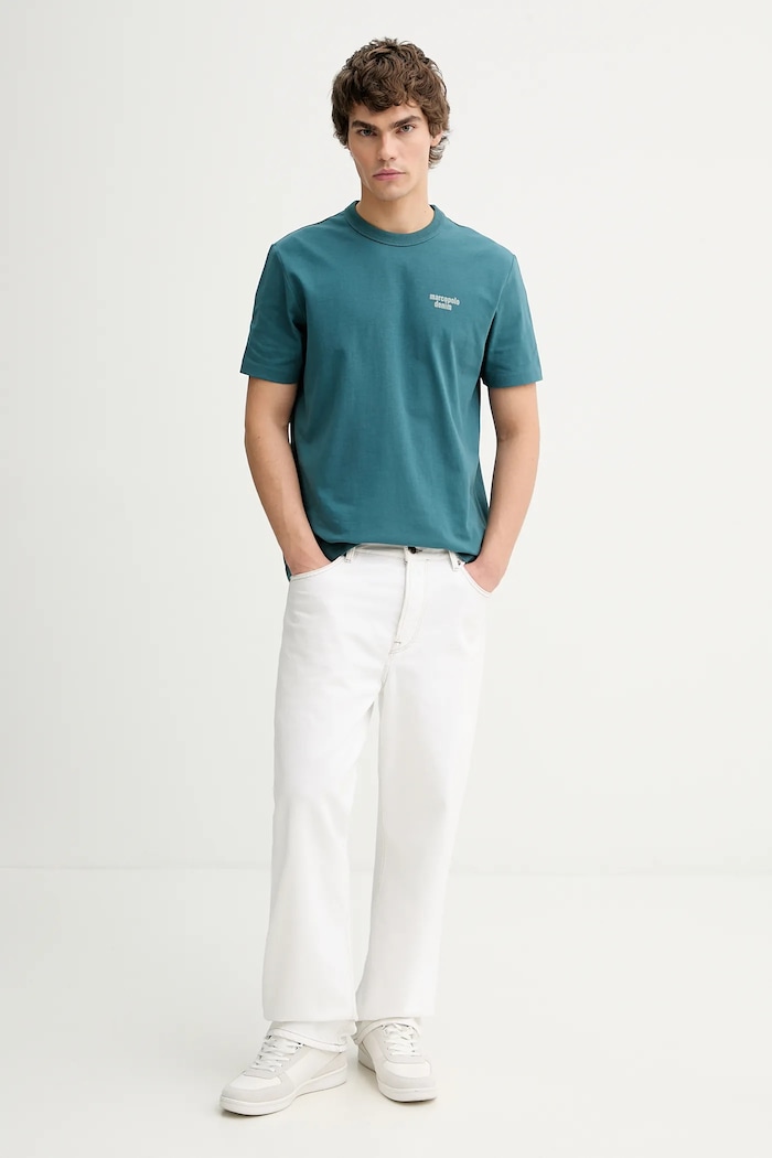 Marc O'Polo tricou din bumbac 5000008484 turcoaz SS26