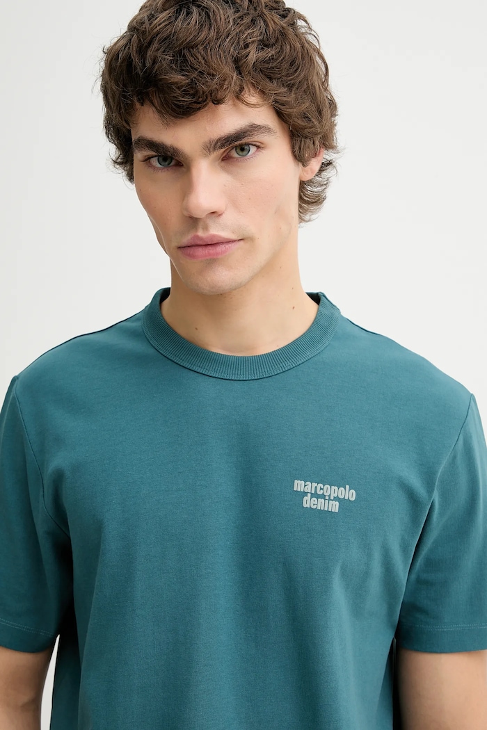 Marc O'Polo tricou din bumbac turcoaz 5000008484