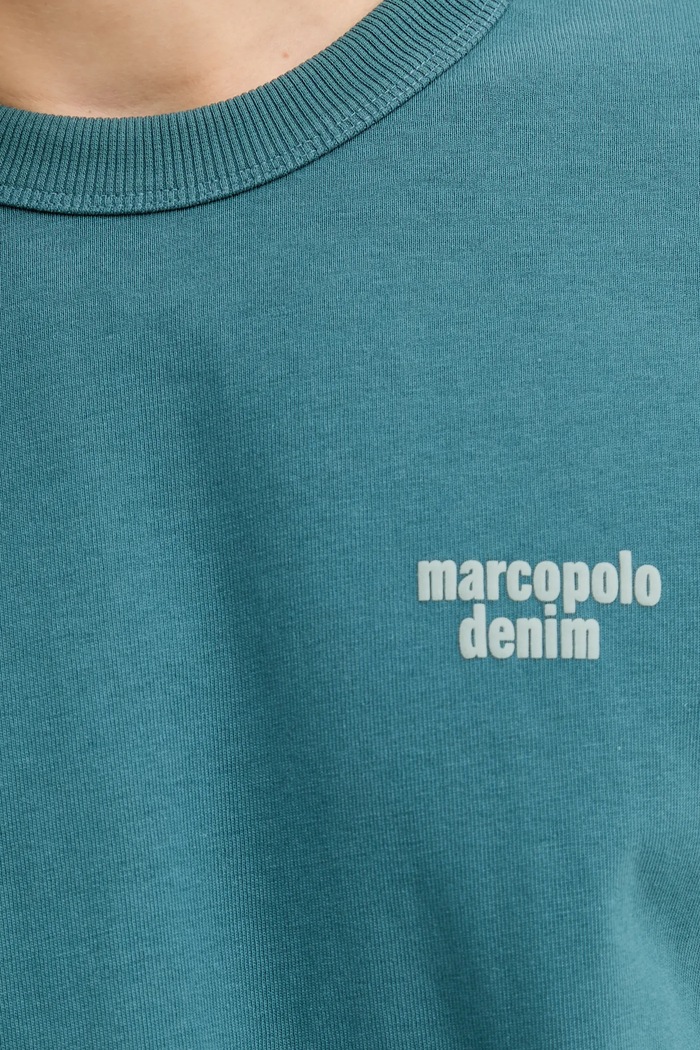 Marc O'Polo tricou din bumbac 5000008484 turcoaz