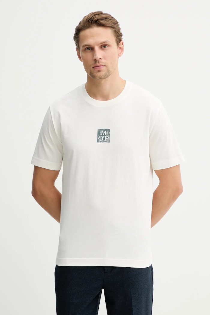 Marc O'Polo tricou din bumbac uni bej 5000012682