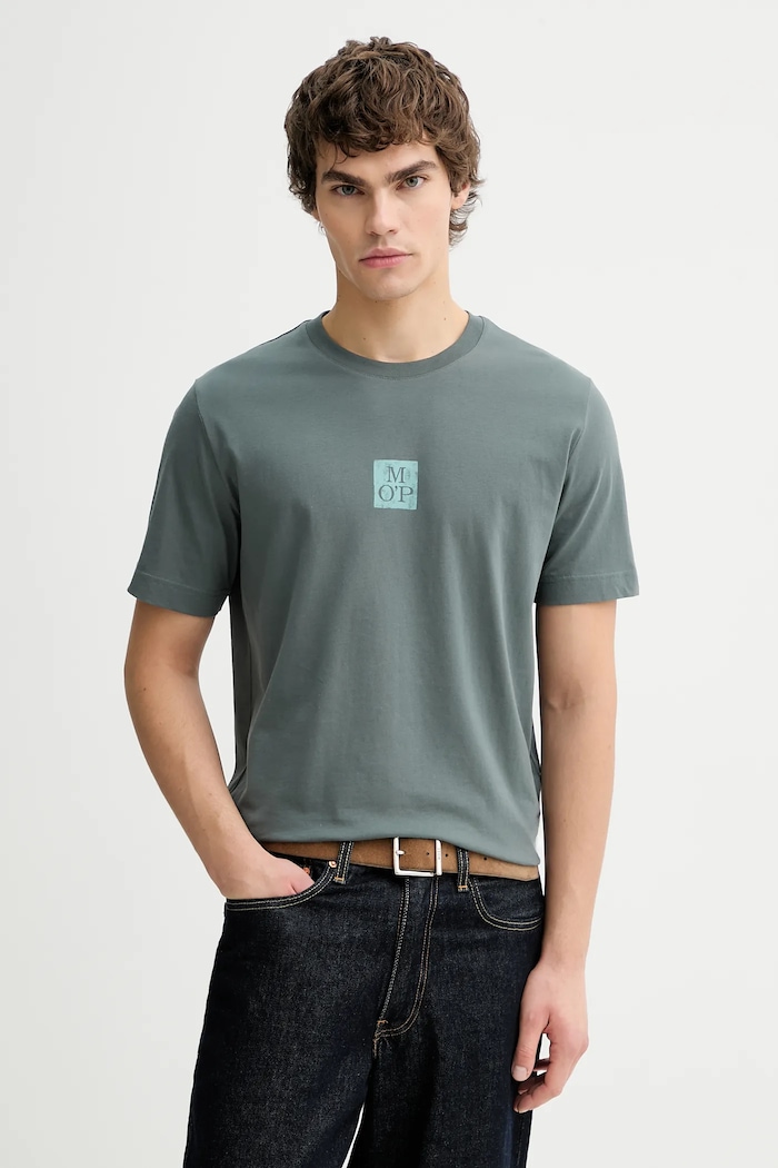 Marc O'Polo tricou din bumbac uni verde 5000012682