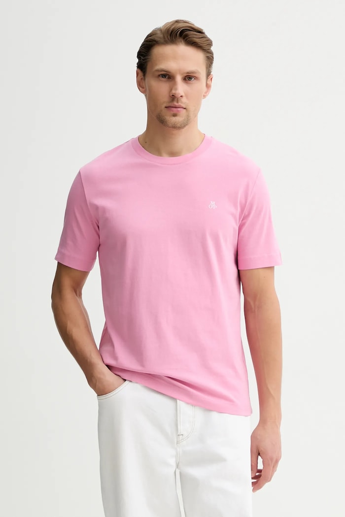 Marc O'Polo tricou din bumbac uni roz 5000012685