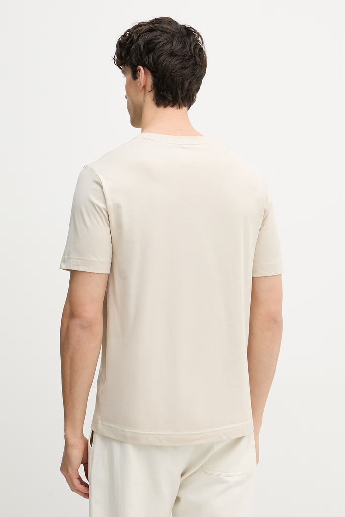 Ρούχα Marc O'Polo t-shirt Ανδρικό βαμβακερό 5000012689 μπεζ