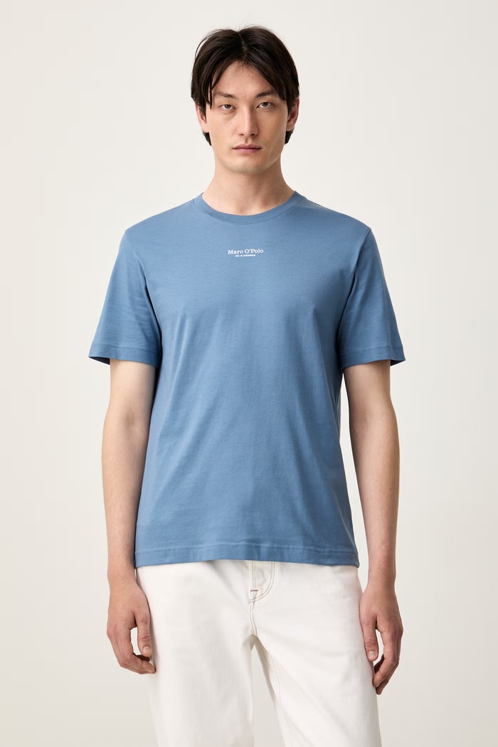 Marc O'Polo T-shirt męski bawełniany niebieski 5000012689