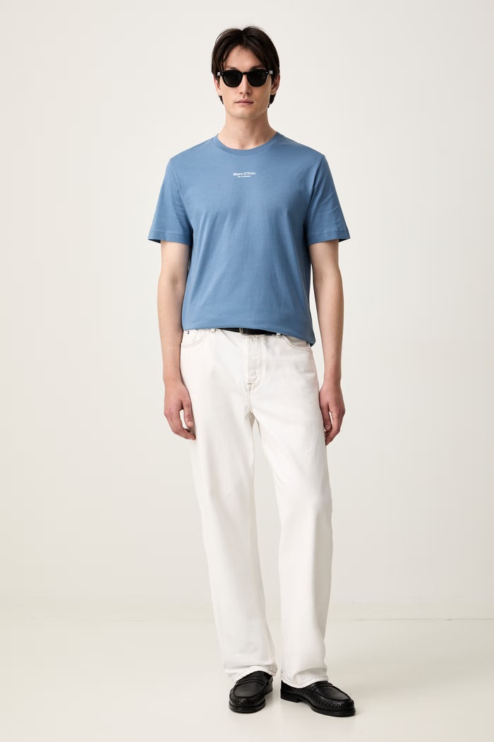 Marc O'Polo T-shirt męski bawełniany 5000012689 niebieski SS26