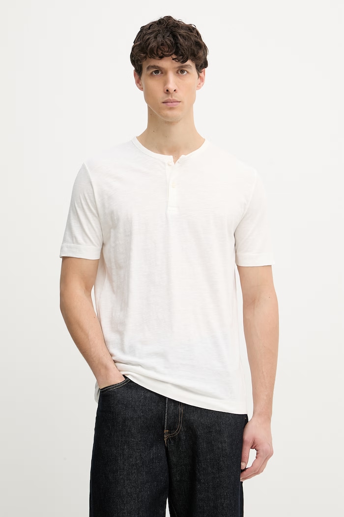 Marc O'Polo tricou basic pentru bărbați, din bumbac alb 5000012696