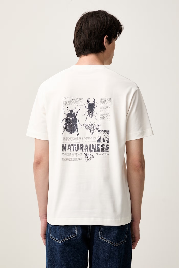 Marc O'Polo T-shirt męski bawełniany beżowy 5000012705