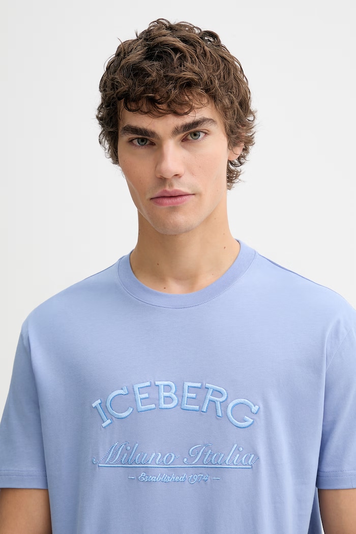 Bavlnené tričko Iceberg modrá F040.6325