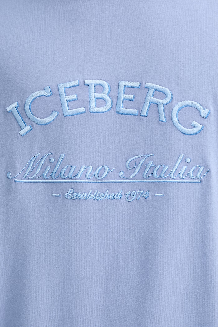 Bavlnené tričko Iceberg F040.6325 modrá