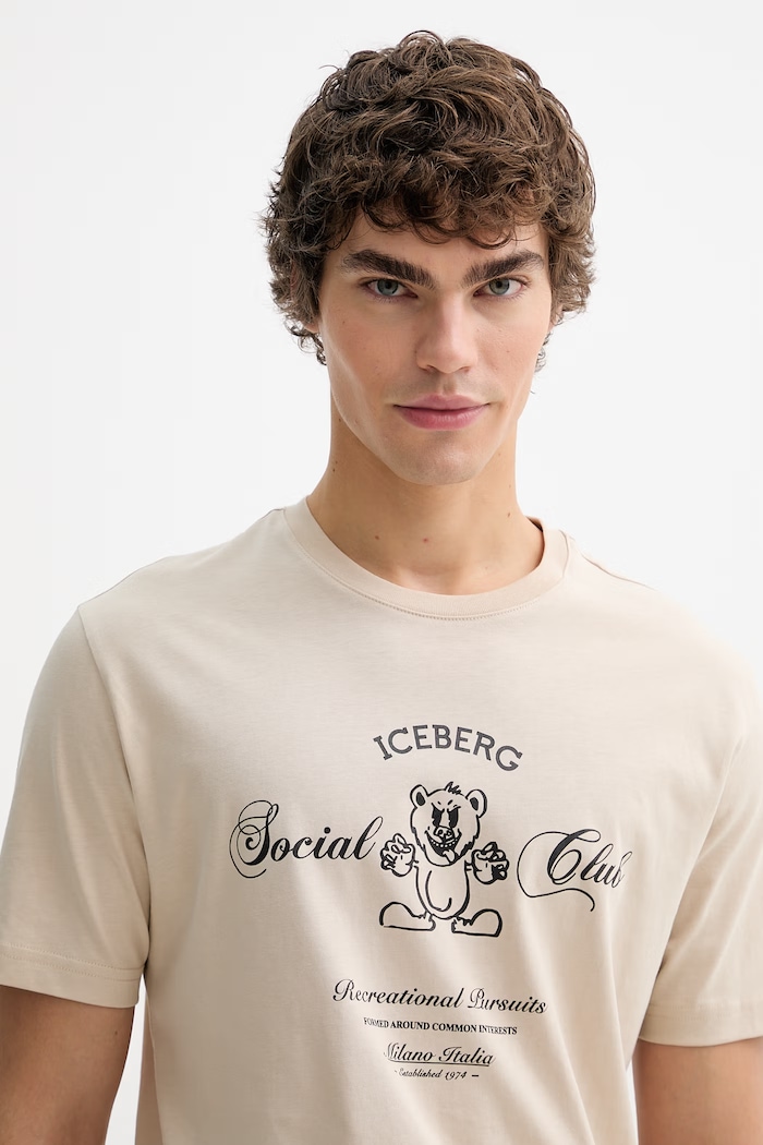 Iceberg tricou din bumbac bej F047.6306