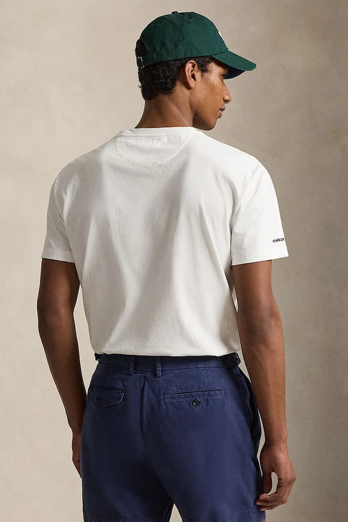 Polo Ralph Lauren T-shirt męski bawełniany 710B16076 biały SS26