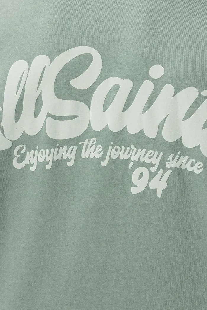 Βαμβακερό μπλουζάκι AllSaints ODYSSEY M008PE πράσινο